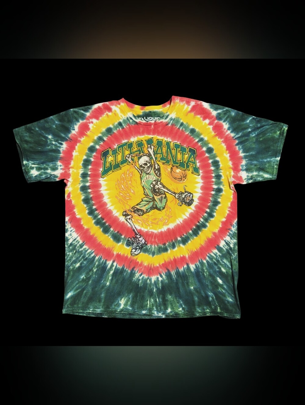 NWOT Liquid Blue Grateful Dead Lithuania Basketball T-Shirt Tie Dye 2X 25 X 32